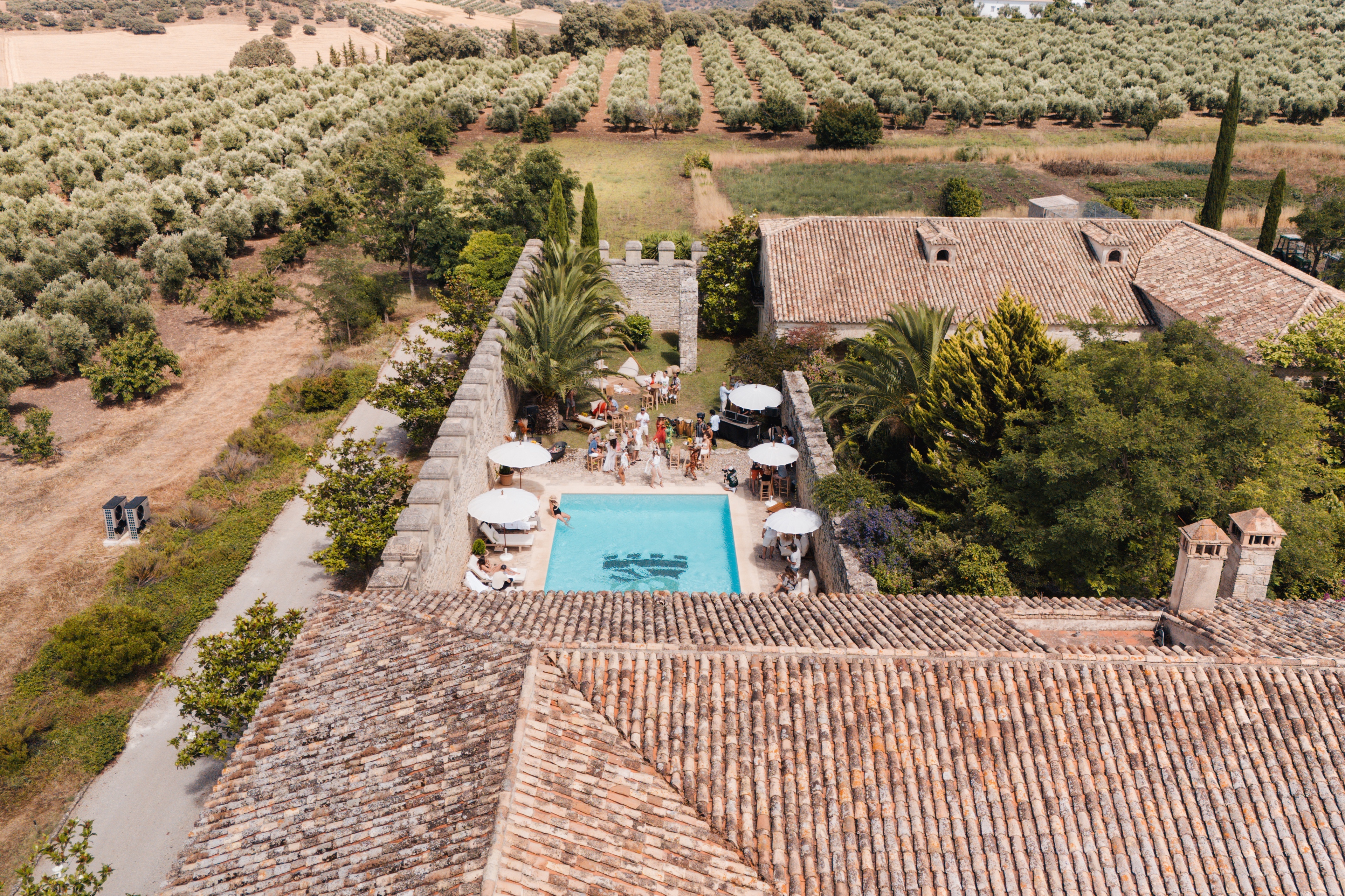 The pool terrace