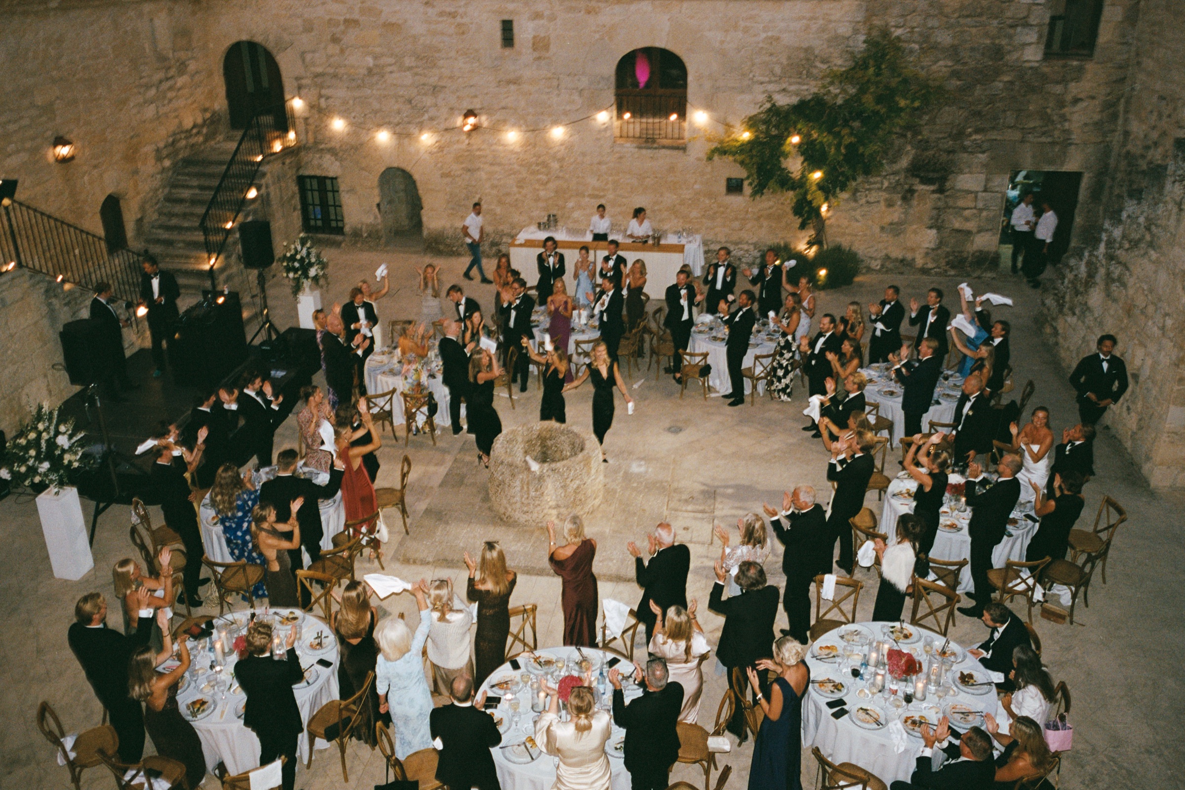 Evening reception in the courtyard, La Casería de Tomillos