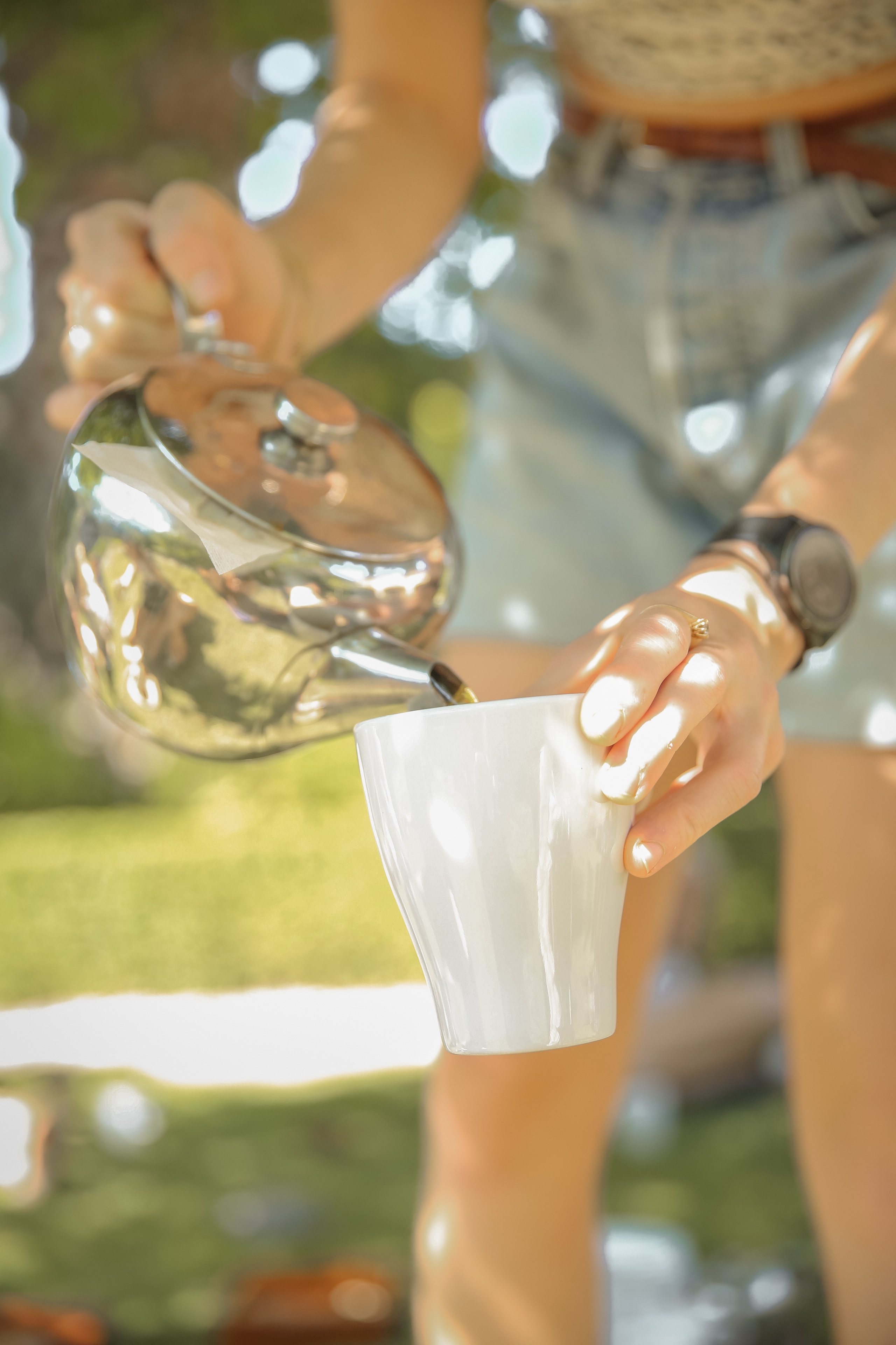 Coffee being poured in the morning