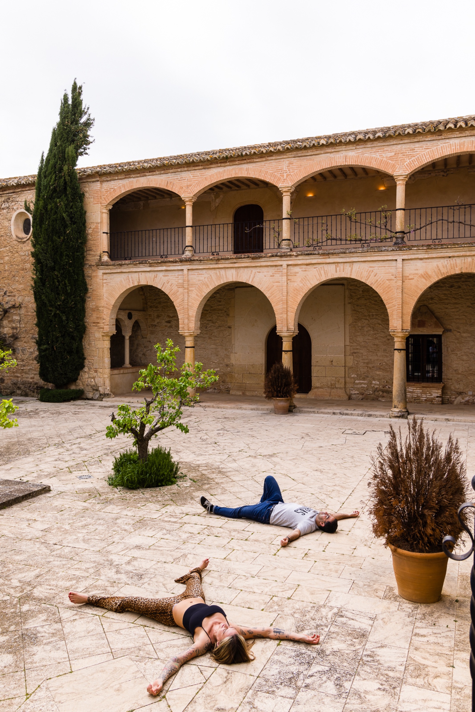 Retreat guests in floor rest